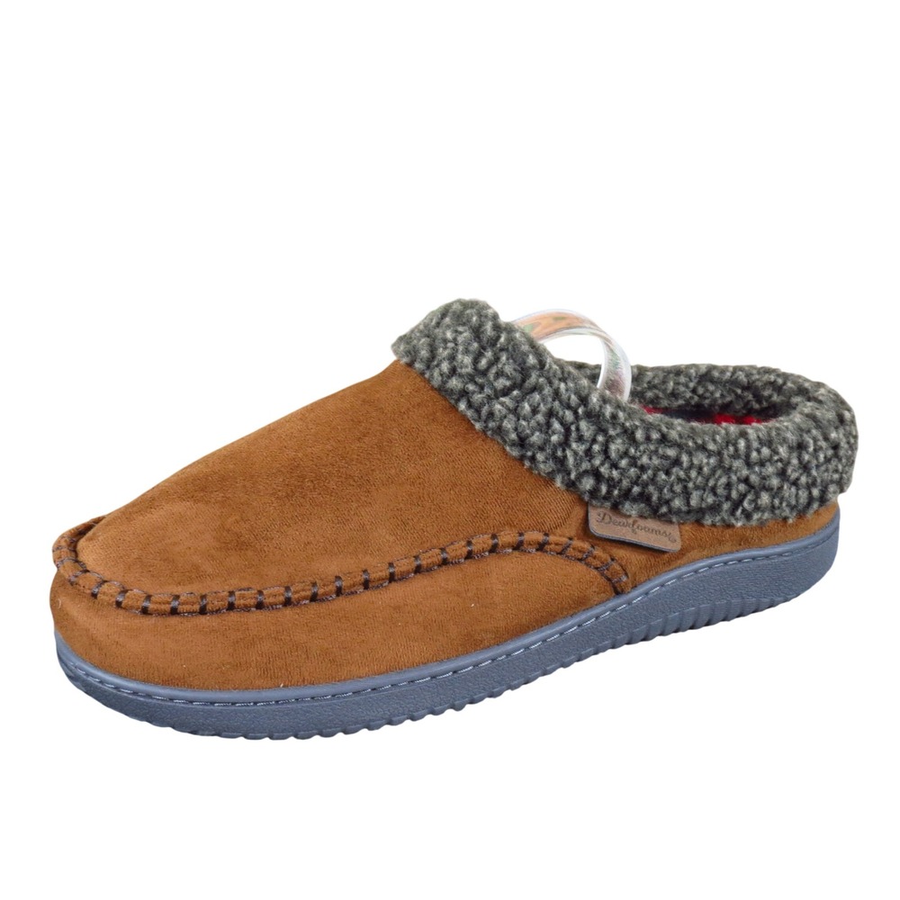 Dearfoams Marshall Mens Clog Slipper Size 9-10 Lounge Indoor Outdoor Brown Suede